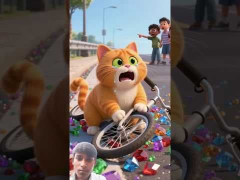 Cat's Street Mishap! Rescue needed!!#shorts #funny #cat #cute#animals #comedy