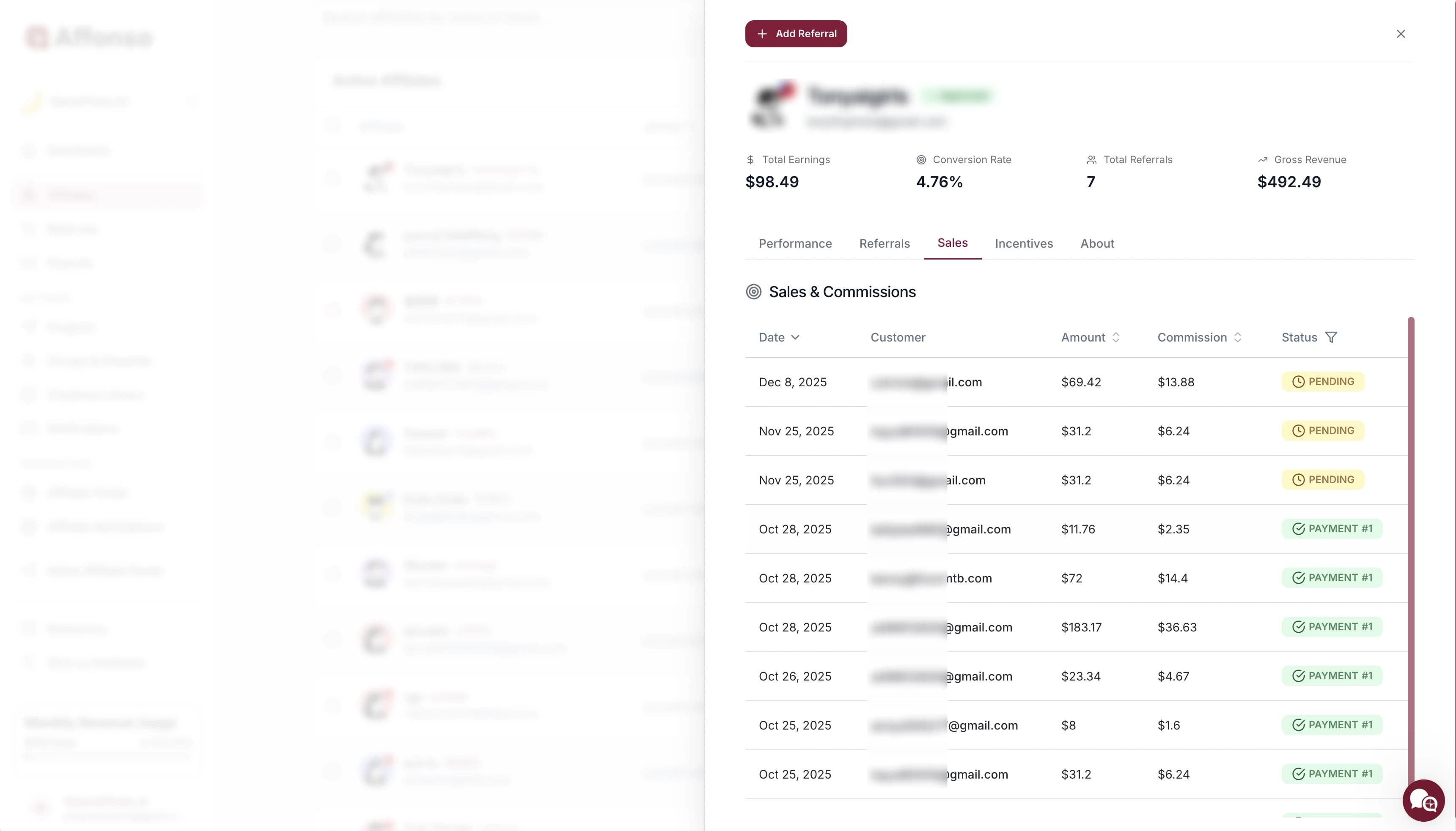 聯盟收益後台截圖 1