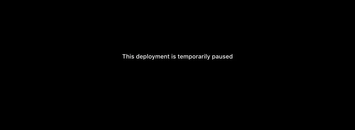 LOVO website displaying a temporarily paused deployment message